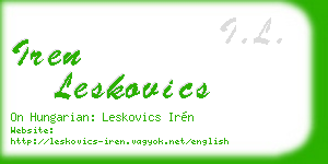 iren leskovics business card
